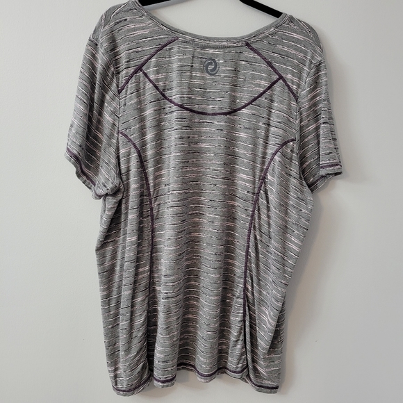 Short Sleeve Active Workout T Shirt Plus Size 2X - Picture 4 of 9